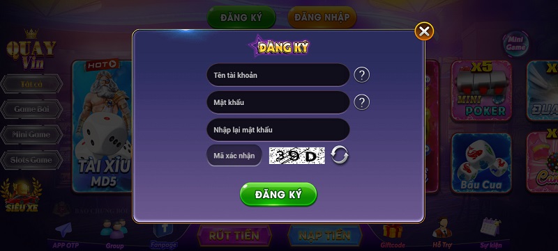 Đăng ký tài khoản là công đoạn phải hoàn tất khi muốn giải trí tại cổng game