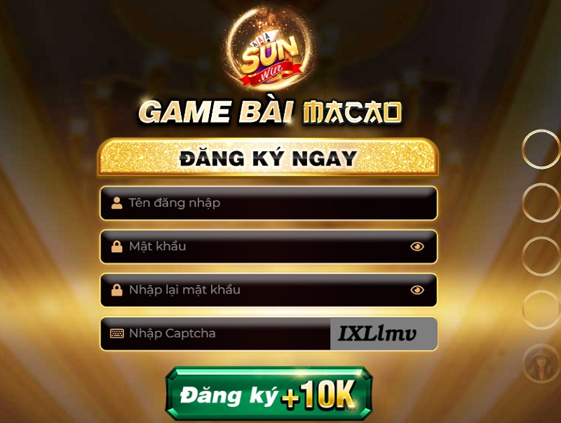 Đăng ký tài khoản thành viên để chơi game slot cực đỉnh tại cổng game Sunwin