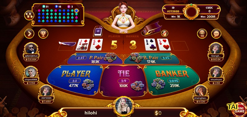 Xuống tiền đặt cược vào các cửa khác nhau trong game Baccarat Kim Tài