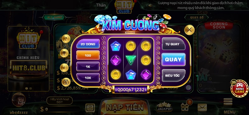 Mini game Kim Cương cung cấp mức cược từ bé đến lớn