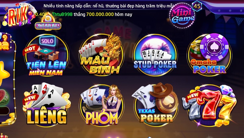 Kho game đổi thưởng phong phú với đủ tựa game hot nhất