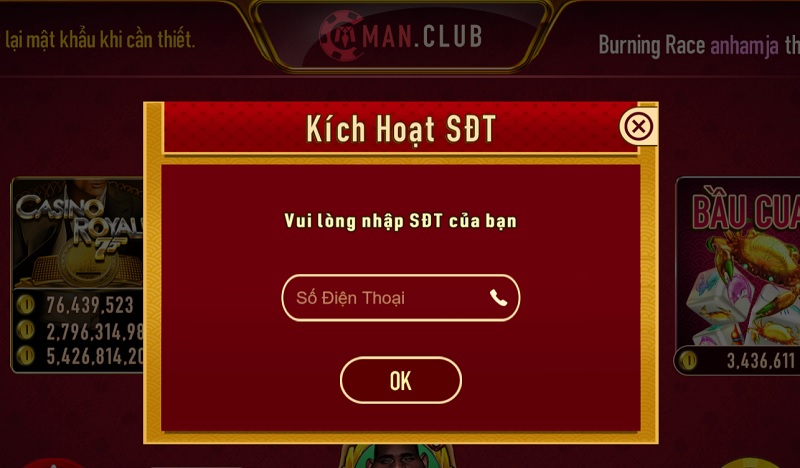 Xác thực số điện thoại chính chủ với tài khoản cá cược