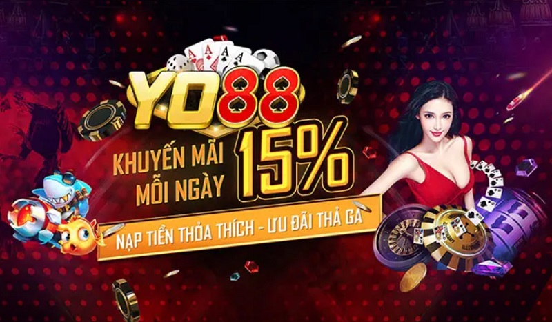 Khuyến mãi 15% tiền nạp hàng ngày chỉ có tại cổng game bài Yo88